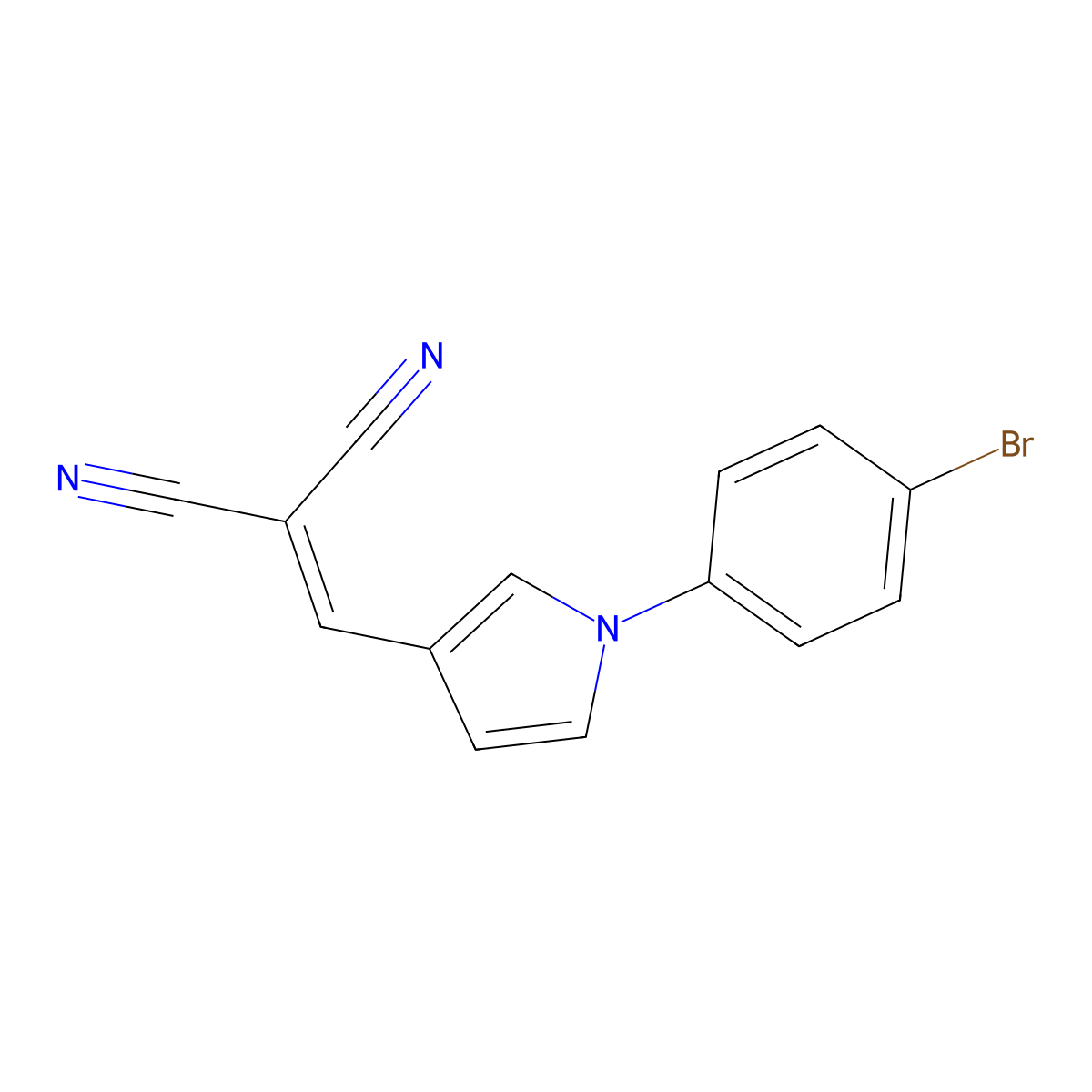 2-{[1-(4-bromophenyl)-1H-pyrrol-3-yl]methylene}malononitrile molecular structure, CAS 439094-32-3