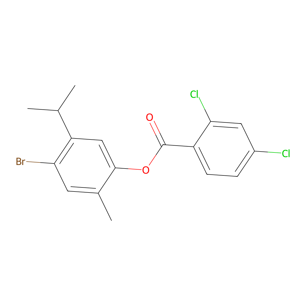 4-Bromo-5-isopropyl-2-methylphenyl 2,4-dichlorobenzenecarboxylate molecular structure, CAS 439094-38-9