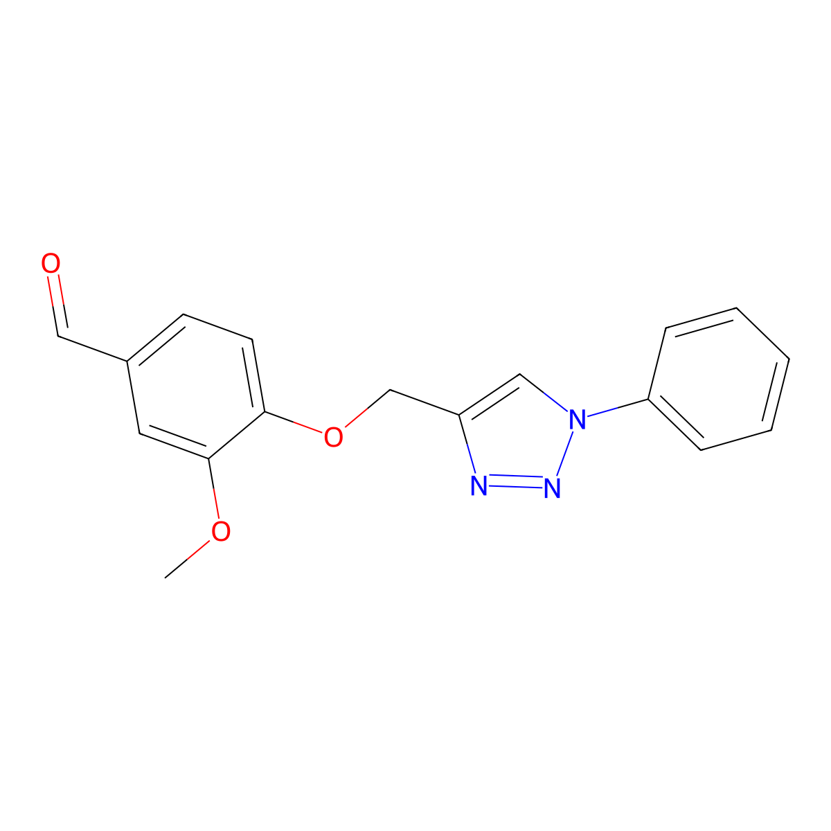 3-methoxy-4-[(1-phenyl-1H-1,2,3-triazol-4-yl)methoxy]benzenecarbaldehyde molecular structure, CAS 439094-44-7