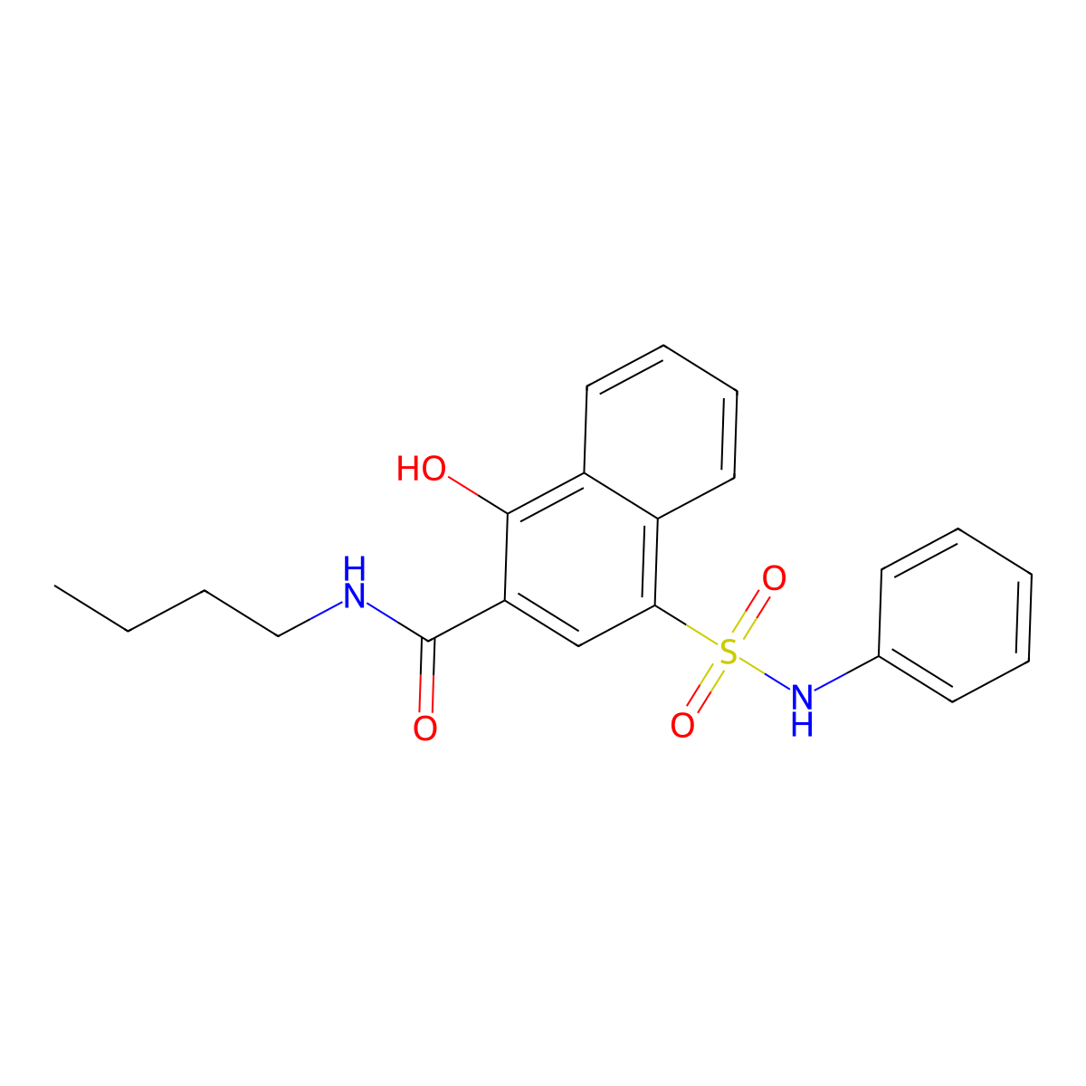 4-(Anilinosulfonyl)-N-butyl-1-hydroxy-2-naphthamide molecular structure, CAS 439094-45-8