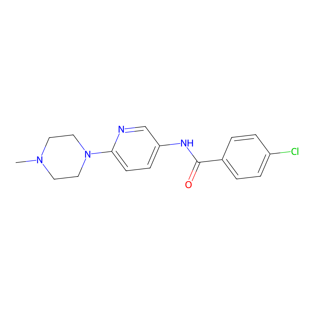 4-chloro-N-[6-(4-methylpiperazin-1-yl)pyridin-3-yl]benzamide molecular structure, CAS 439094-46-9