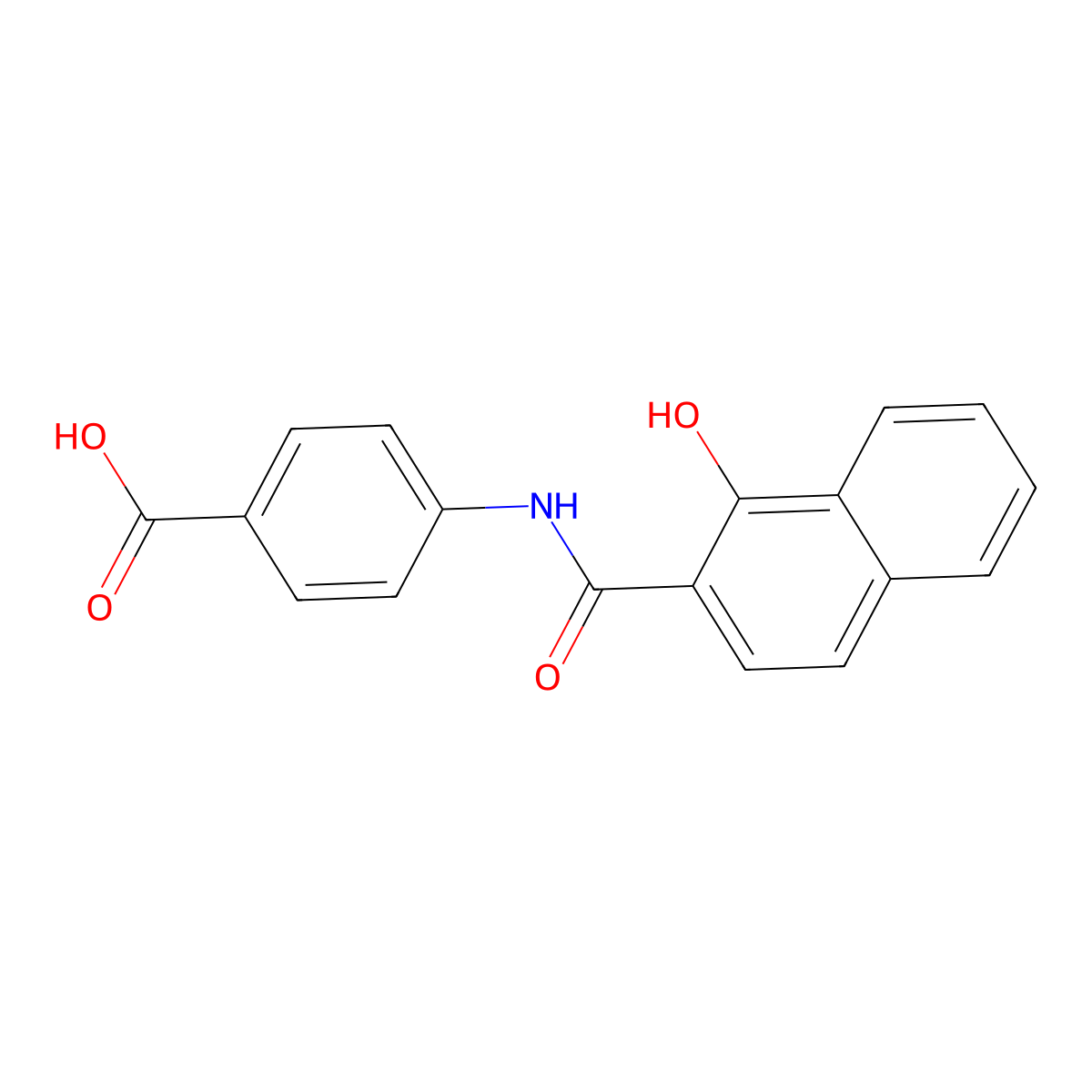 4-{[(1-Hydroxynaphthalen-2-yl)carbonyl]amino}benzoic acid molecular structure, CAS 439094-47-0