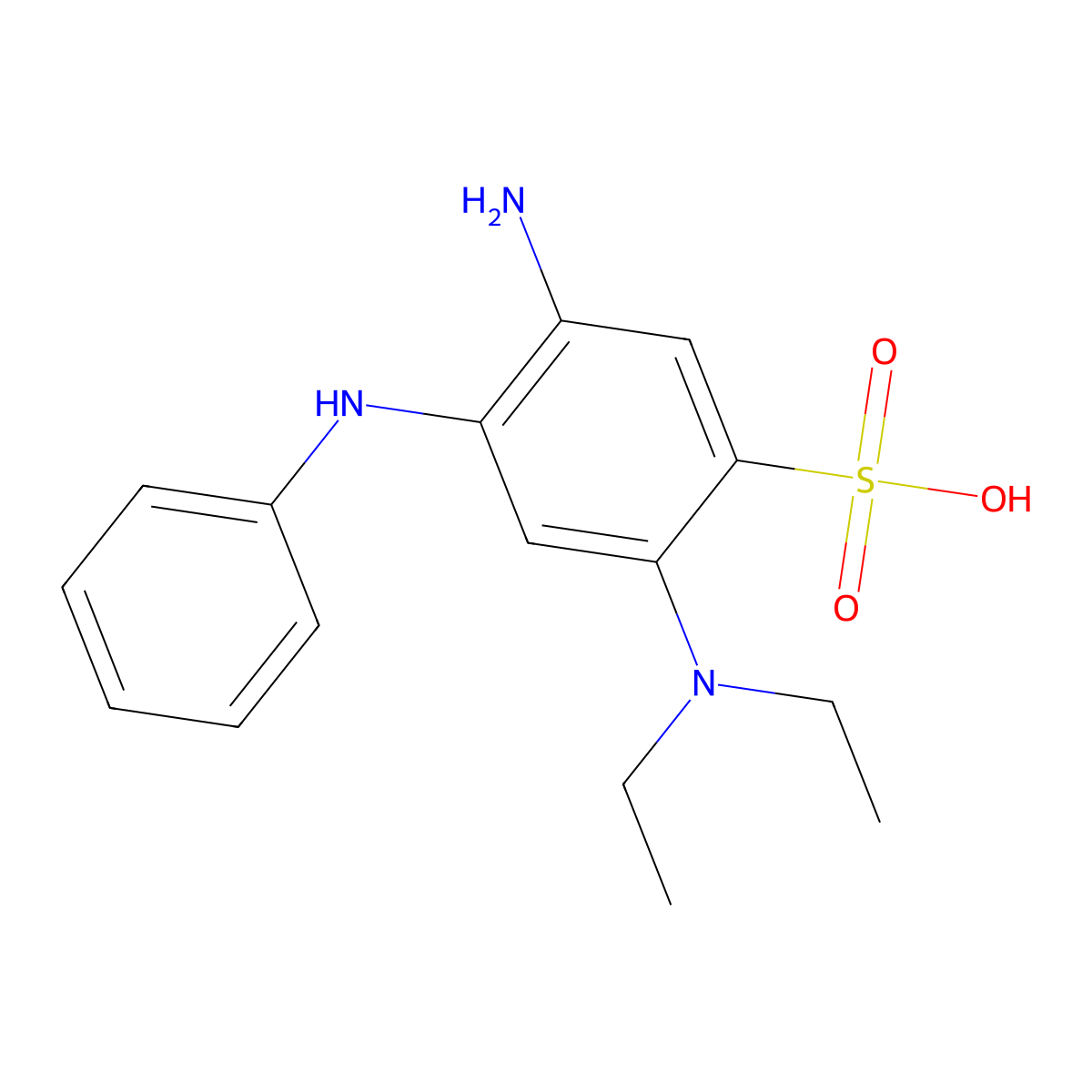 5-Amino-4-anilino-2-(diethylamino)benzenesulfonic acid molecular structure, CAS 439094-49-2