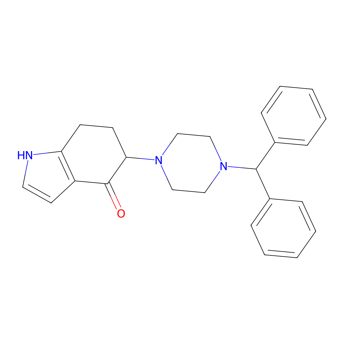 5-(4-Benzhydrylpiperazin-1-yl)-1,5,6,7-tetrahydroindol-4-one molecular structure, CAS 439094-56-1