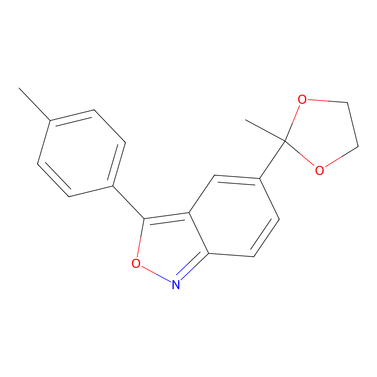 5-(2-Methyl-1,3-dioxolan-2-yl)-3-(p-tolyl)benzo[c]isoxazole molecular structure, CAS 439094-60-7