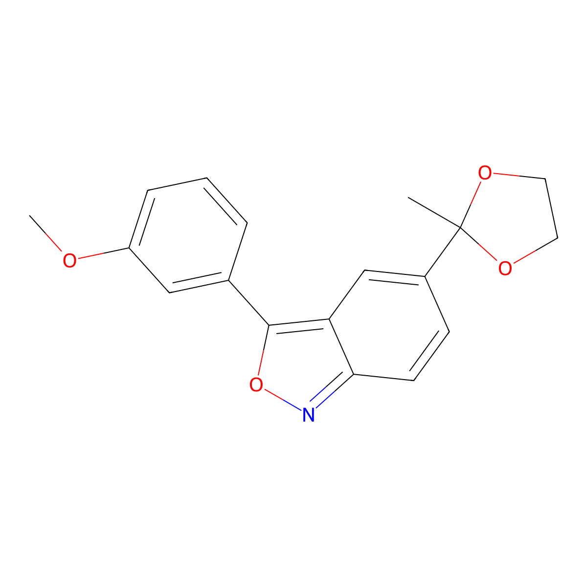 3-(3-Methoxyphenyl)-5-(2-methyl-1,3-dioxolan-2-yl)-2,1-benzoxazole molecular structure, CAS 439094-65-2