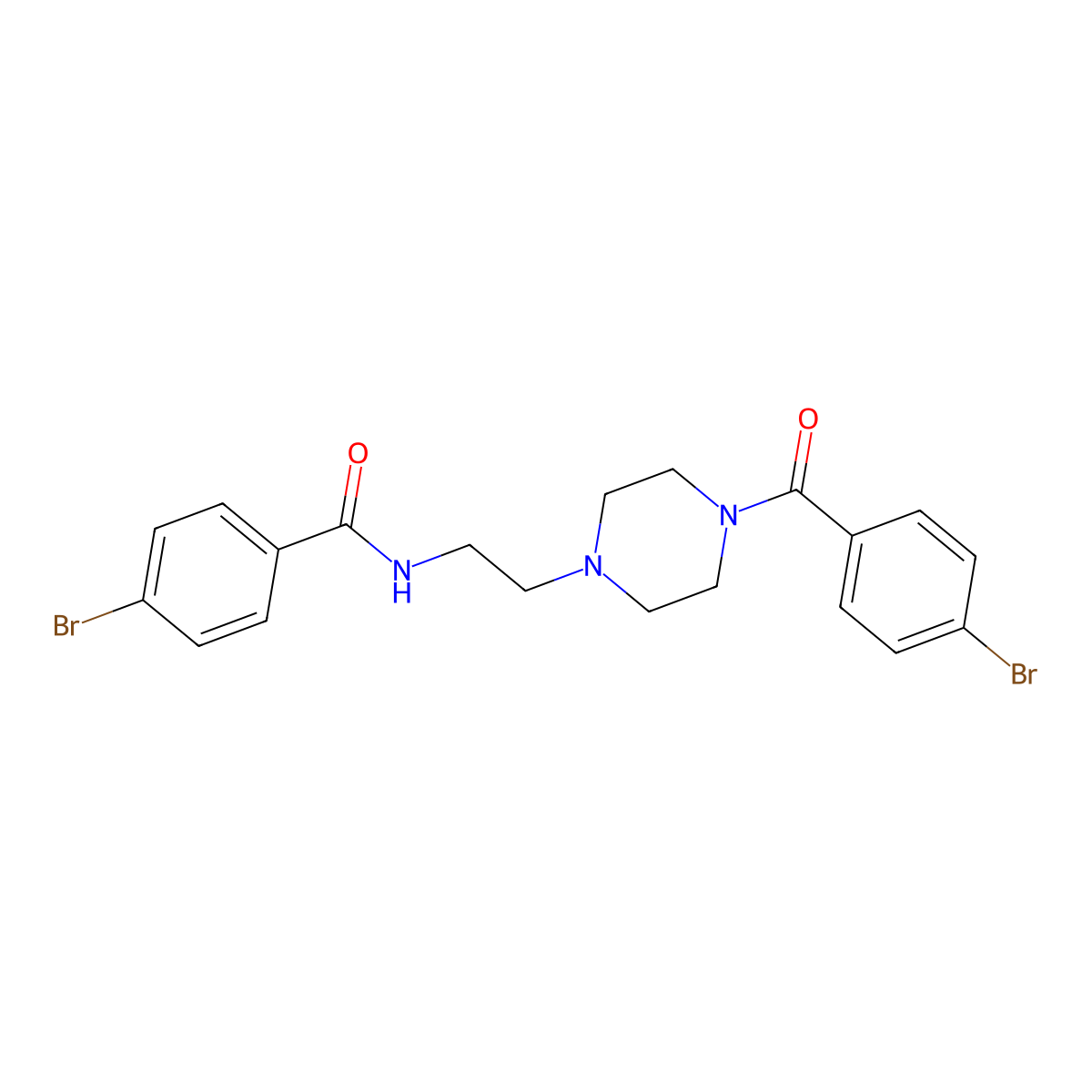 4-bromo-N-[2-[4-(4-bromobenzoyl)piperazin-1-yl]ethyl]benzamide molecular structure, CAS 439094-88-9