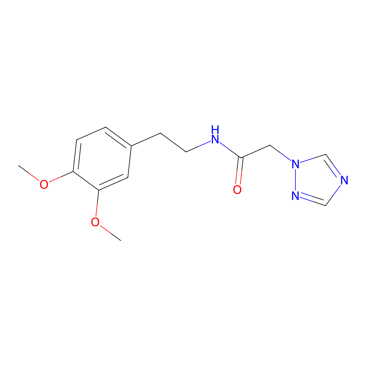 N-(3,4-dimethoxyphenethyl)-2-(1H-1,2,4-triazol-1-yl)acetamide molecular structure, CAS 439094-90-3