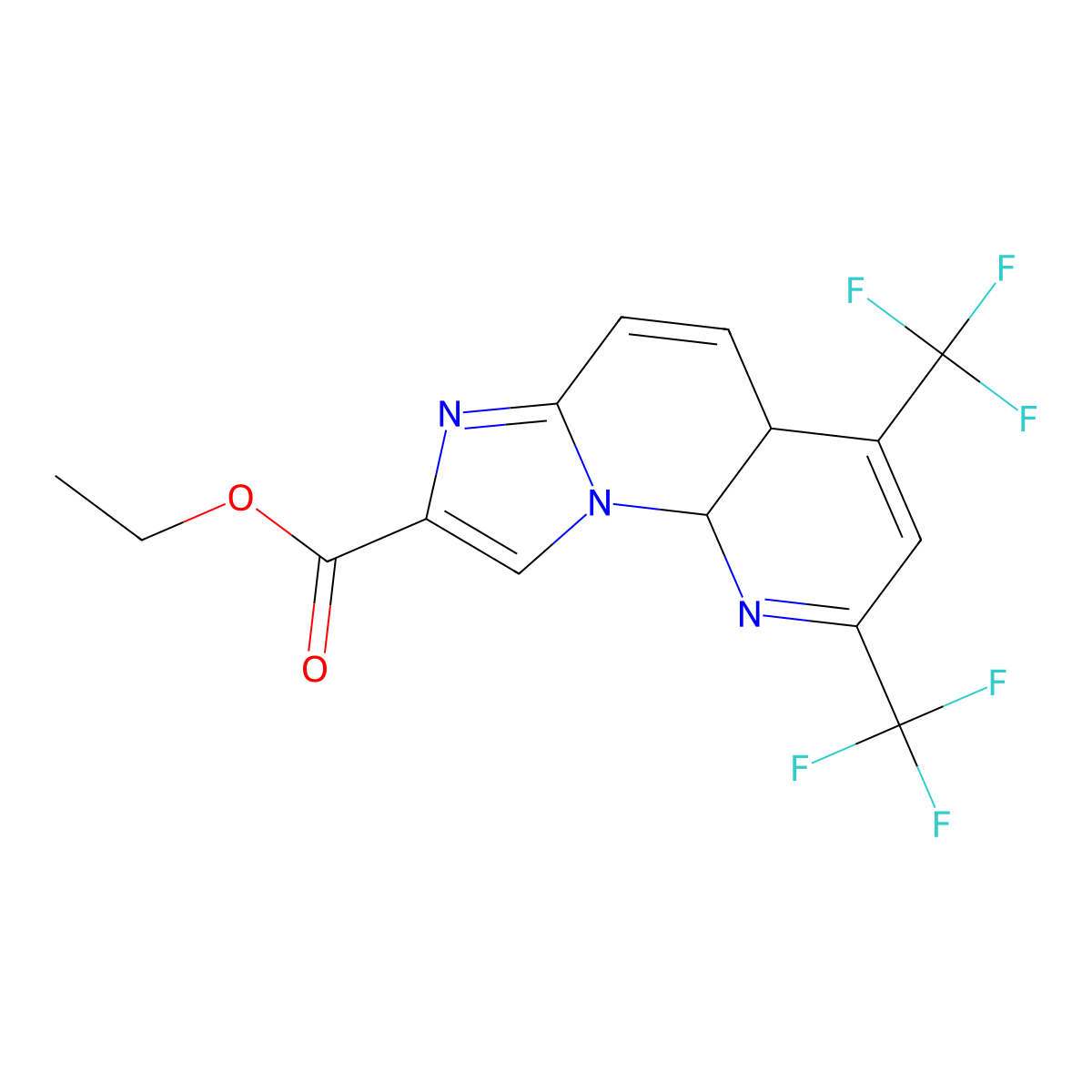 Ethyl 2,4-bis(trifluoromethyl)-4a,10a-dihydroimidazo[1,2-a][1,8]naphthyridine-8-carboxylate molecular structure, CAS 439094-91-4