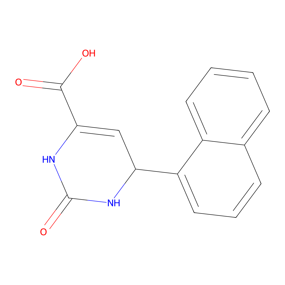 6-(1-Naphthyl)-2-oxo-1,2,3,6-tetrahydro-4-pyrimidinecarboxylic acid molecular structure, CAS 439094-93-6