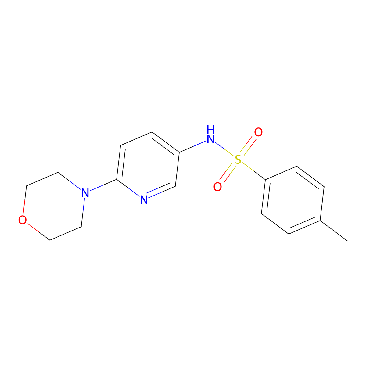 4-methyl-N-(6-morpholino-3-pyridinyl)benzenesulfonamide molecular structure, CAS 439094-97-0