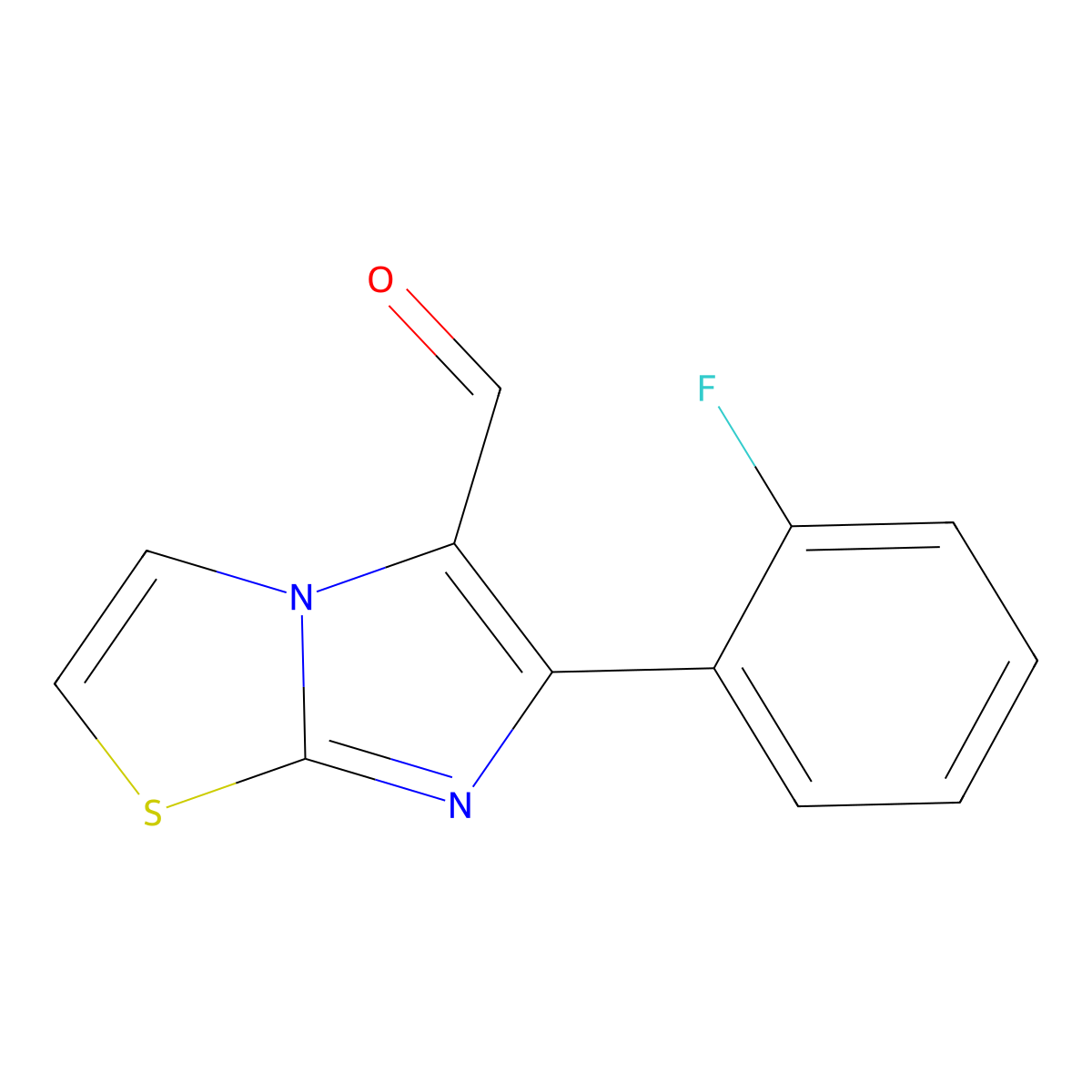 6-(2-Fluorophenyl)imidazo[2,1-b][1,3]thiazole-5-carbaldehyde molecular structure, CAS 439095-02-0