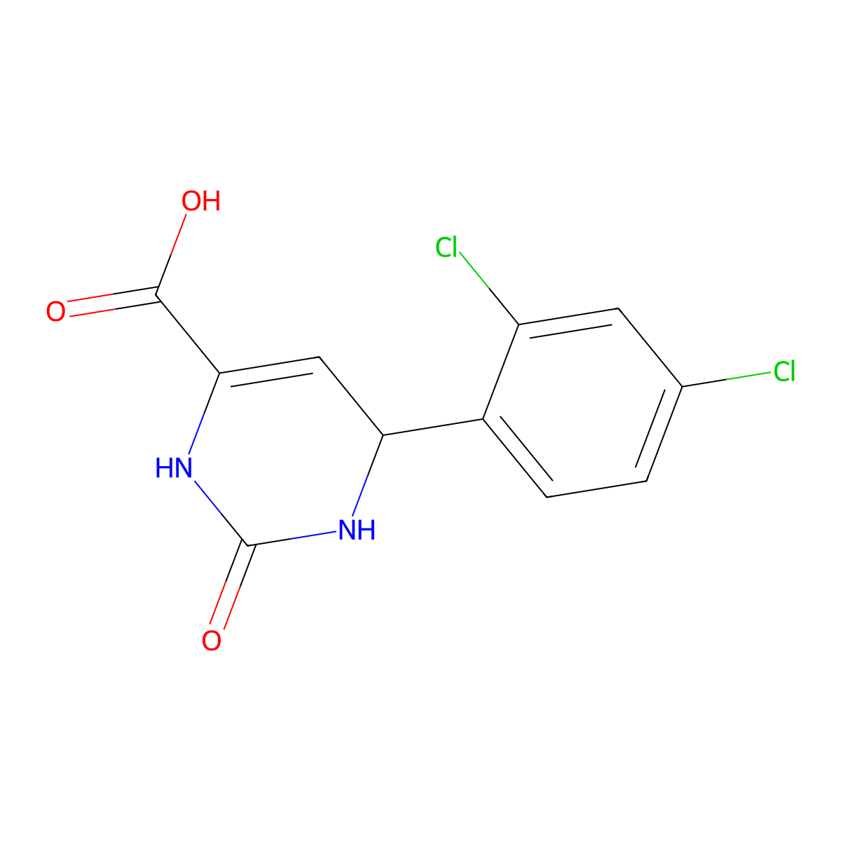 6-(2,4-Dichlorophenyl)-2-oxo-1,2,3,6-tetrahydro-4-pyrimidinecarboxylic acid molecular structure, CAS 439095-06-4