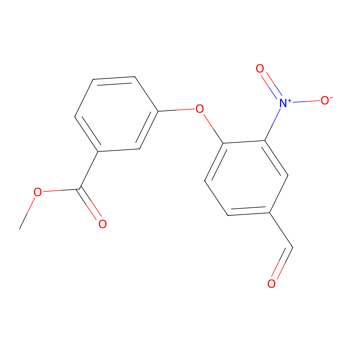 Methyl 3-(4-formyl-2-nitrophenoxy)benzoate molecular structure, CAS 439095-08-6