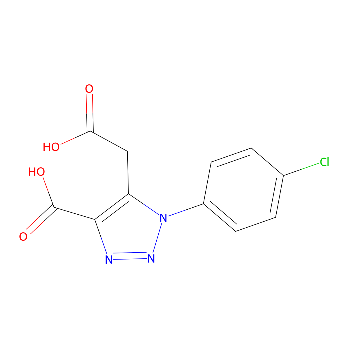 5-(carboxymethyl)-1-(4-chlorophenyl)-1H-1,2,3-triazole-4-carboxylic acid molecular structure, CAS 439095-10-0