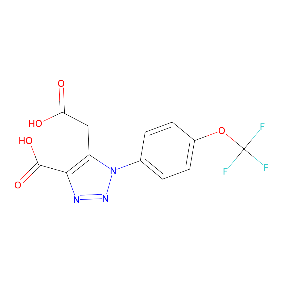 5-(Carboxymethyl)-1-[4-(trifluoromethoxy)phenyl]-1H-1,2,3-triazole-4-carboxylic acid molecular structure, CAS 439095-12-2
