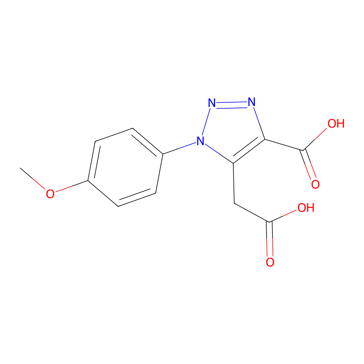 5-(carboxymethyl)-1-(4-methoxyphenyl)-1H-1,2,3-triazole-4-carboxylic acid molecular structure, CAS 439095-14-4