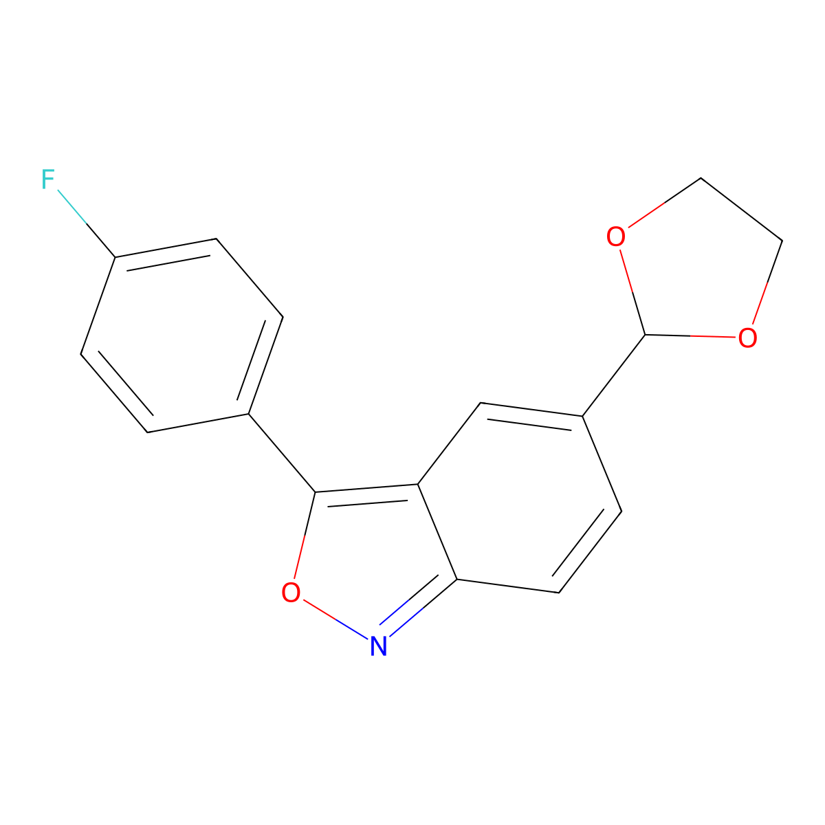 5-(1,3-Dioxolan-2-yl)-3-(4-fluorophenyl)-2,1-benzisoxazole molecular structure, CAS 439095-17-7