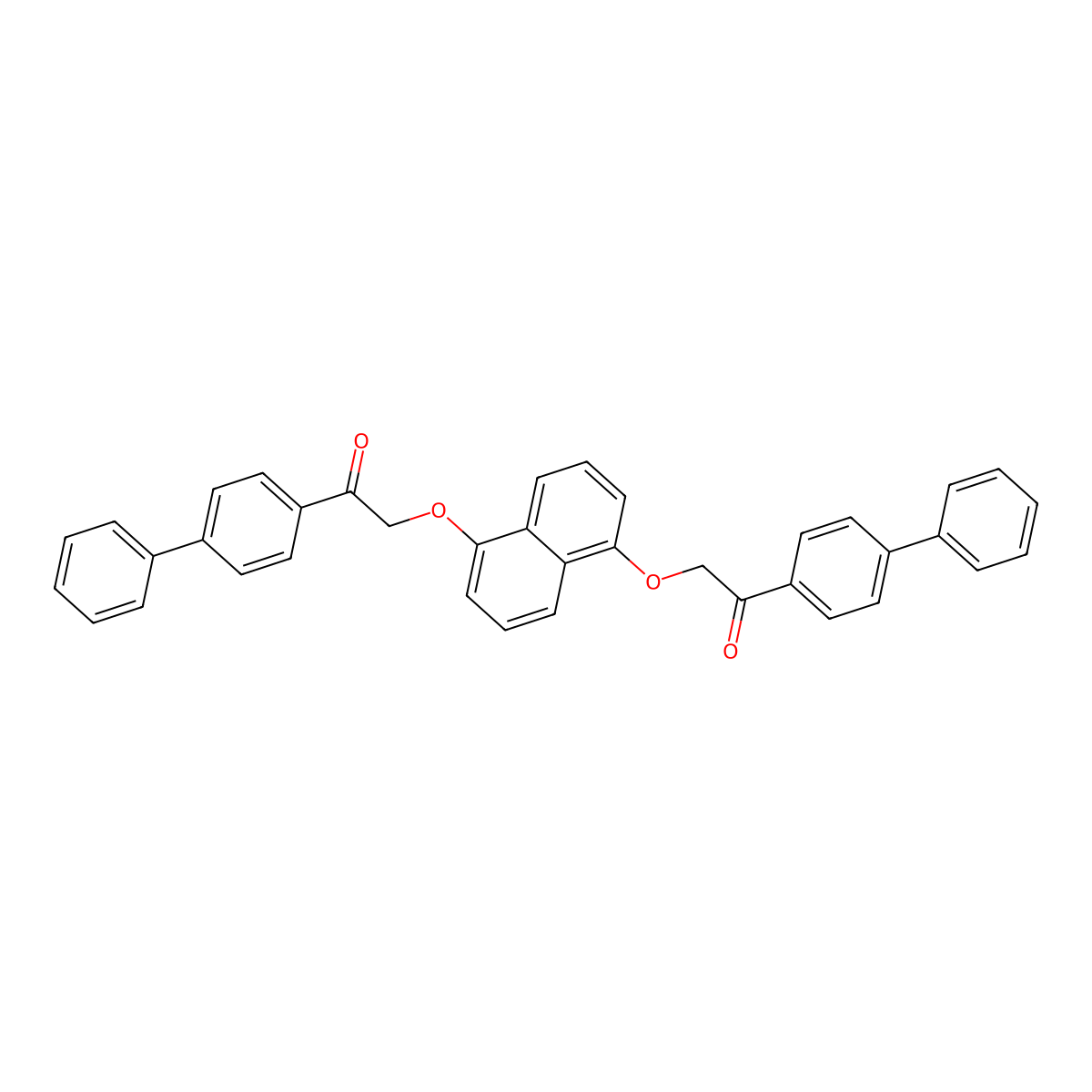 2-[5-[2-Oxo-2-(4-phenylphenyl)ethoxy]naphthalen-1-yl]oxy-1-(4-phenylphenyl)ethanone molecular structure, CAS 439095-21-3