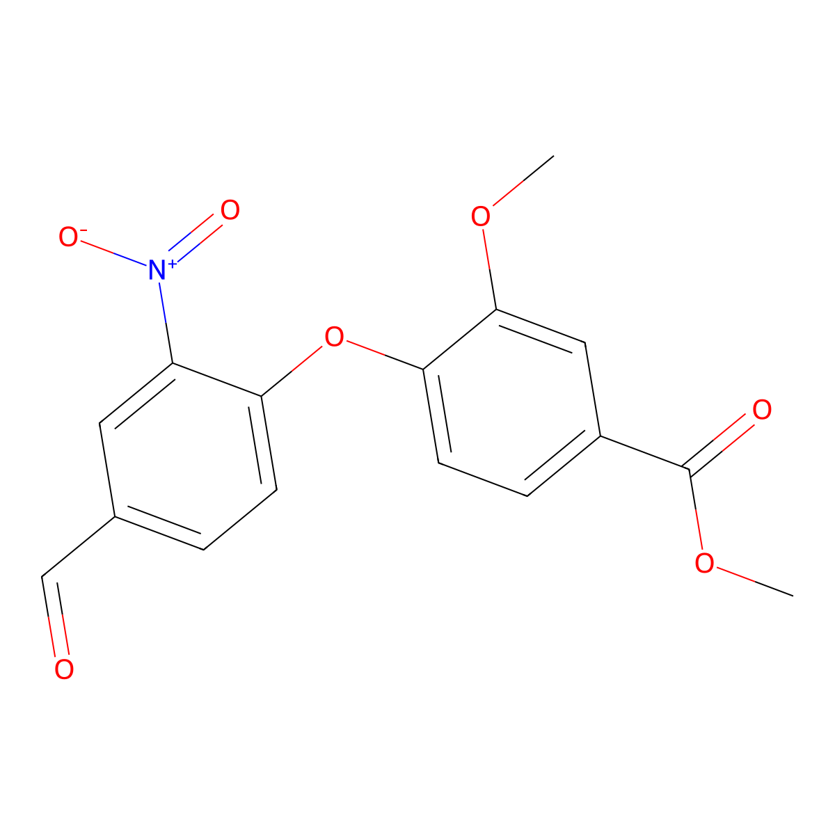Methyl 4-(4-formyl-2-nitrophenoxy)-3-methoxybenzoate molecular structure, CAS 439095-22-4