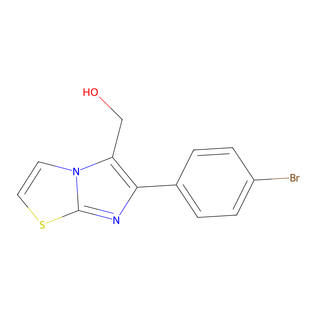 [6-(4-Bromophenyl)imidazo[2,1-b][1,3]thiazol-5-yl]methanol molecular structure, CAS 439095-24-6