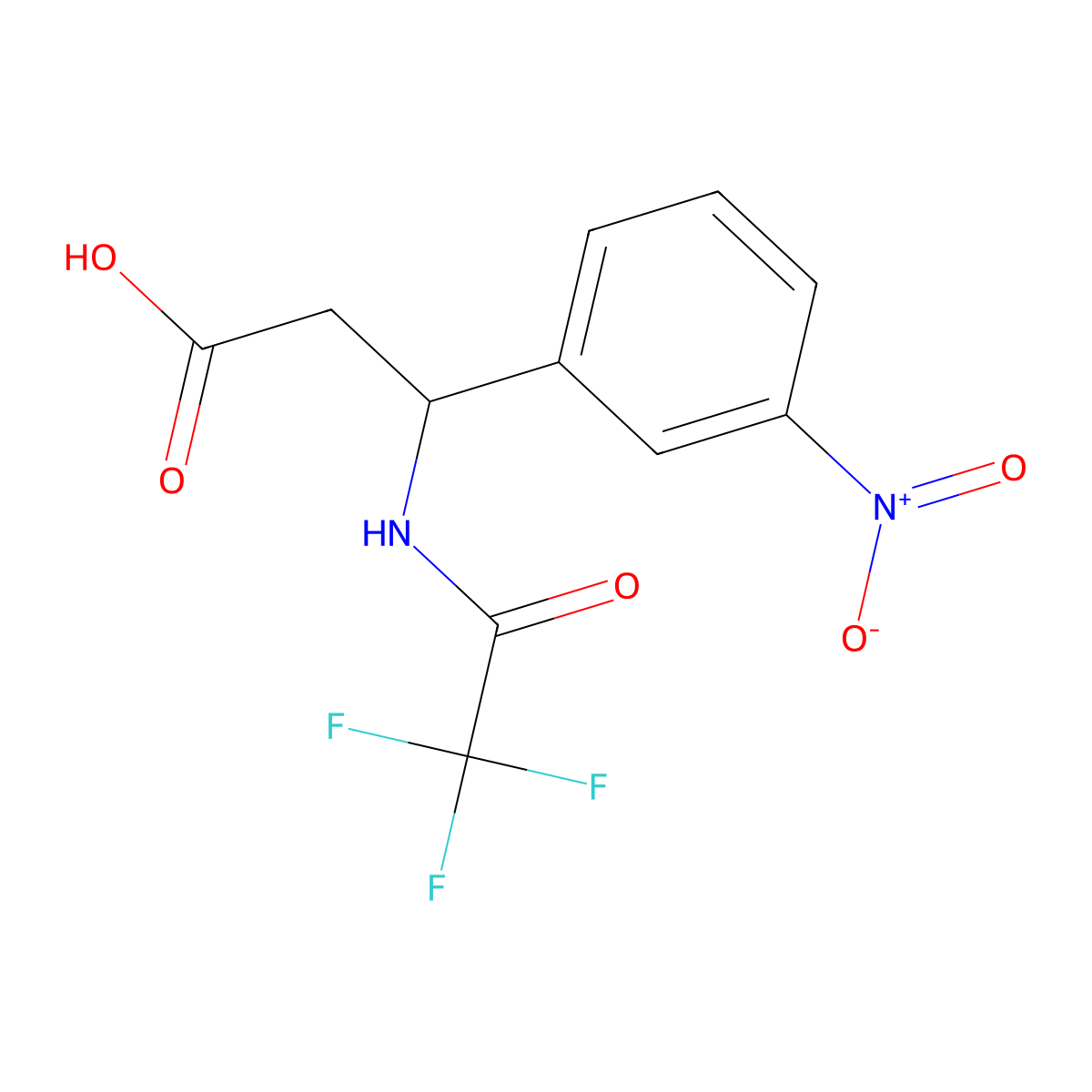 3-(3-nitrophenyl)-3-[(2,2,2-trifluoroacetyl)amino]propanoic Acid molecular structure, CAS 439095-29-1