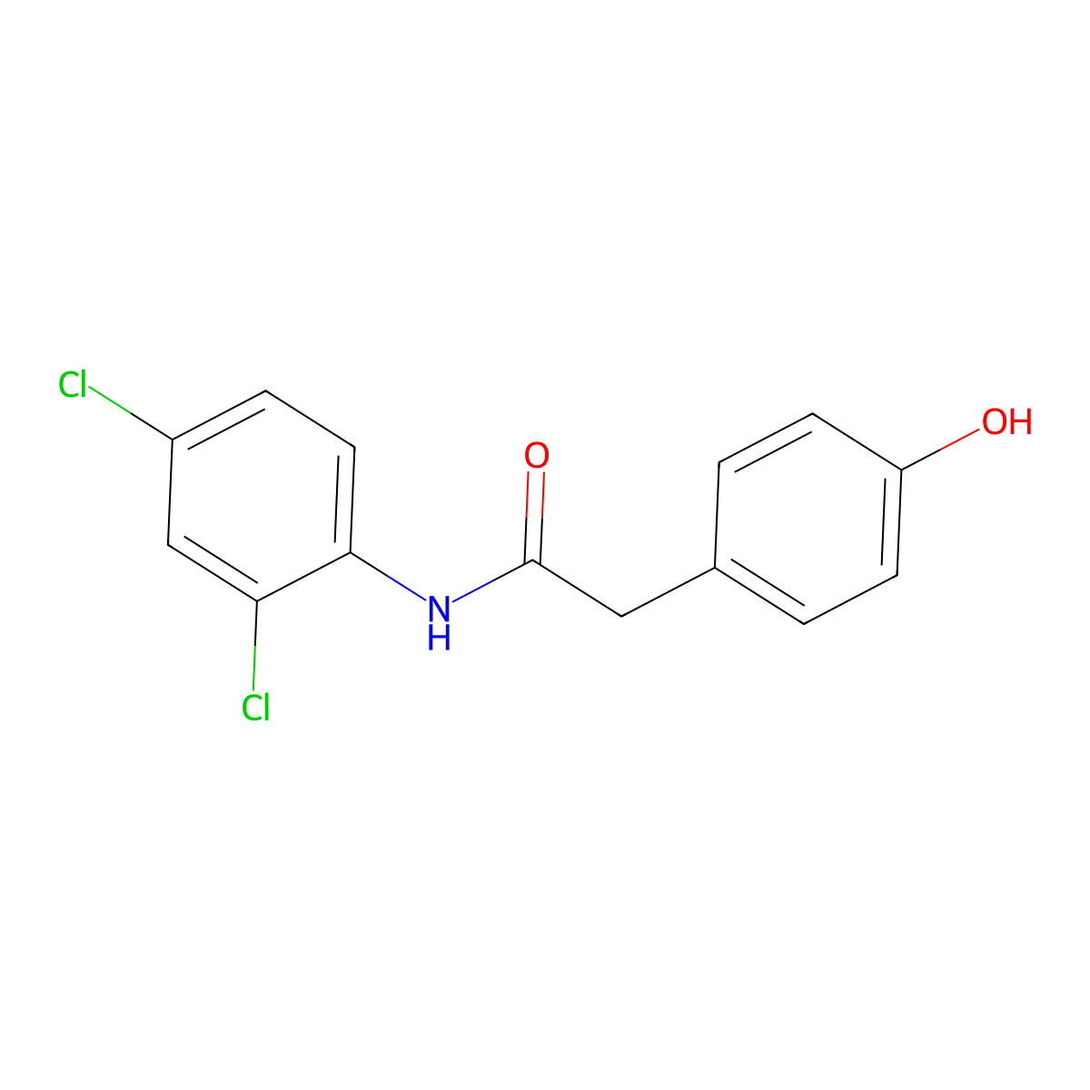 N-(2,4-dichlorophenyl)-2-(4-hydroxyphenyl)acetamide molecular structure, CAS 439095-30-4