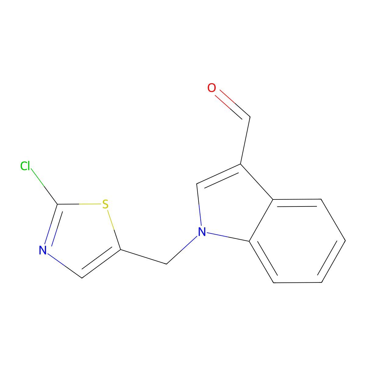 1-[(2-chloro-1,3-thiazol-5-yl)methyl]-1H-indole-3-carbaldehyde molecular structure, CAS 439095-43-9