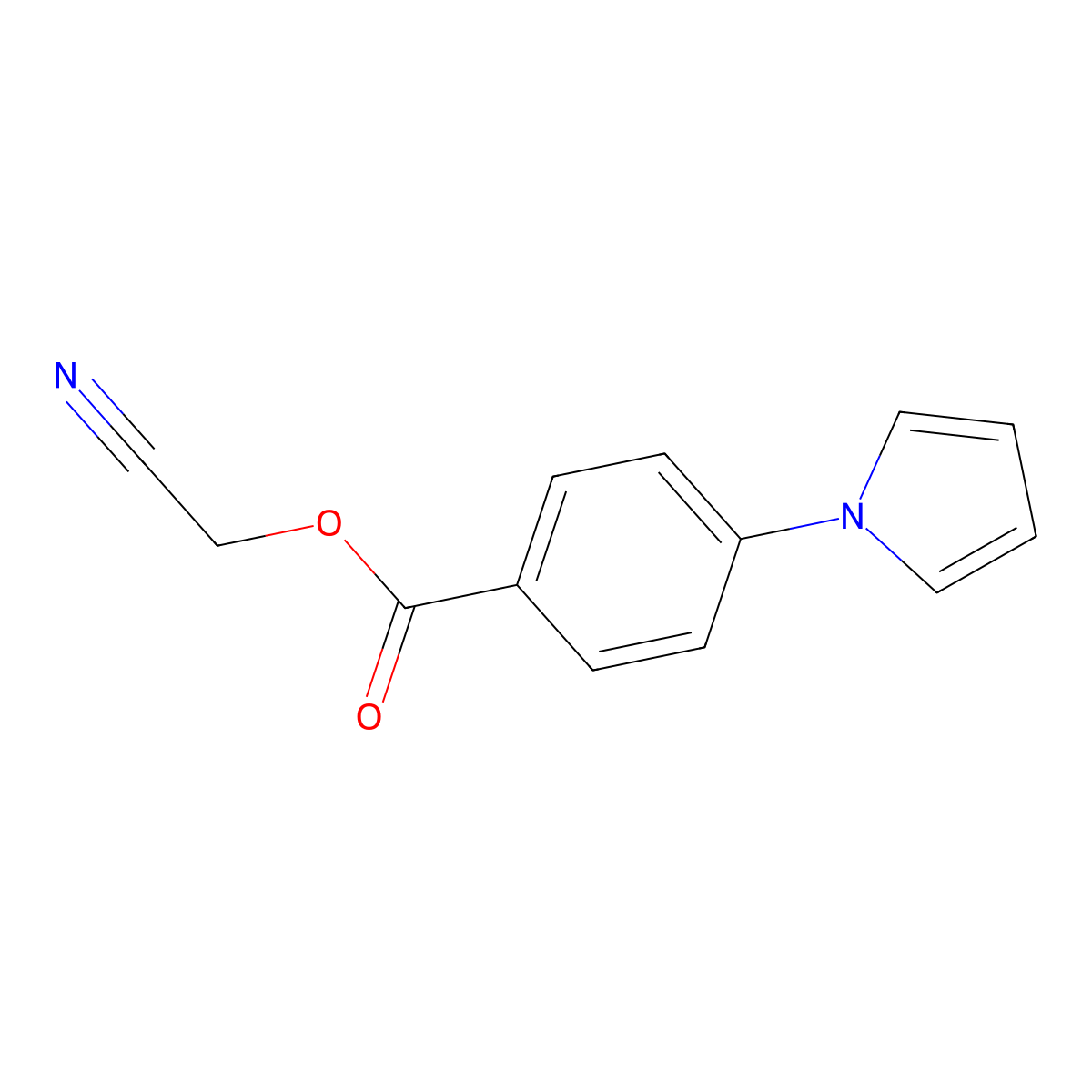 cyanomethyl 4-(1H-pyrrol-1-yl)benzoate molecular structure, CAS 439095-55-3