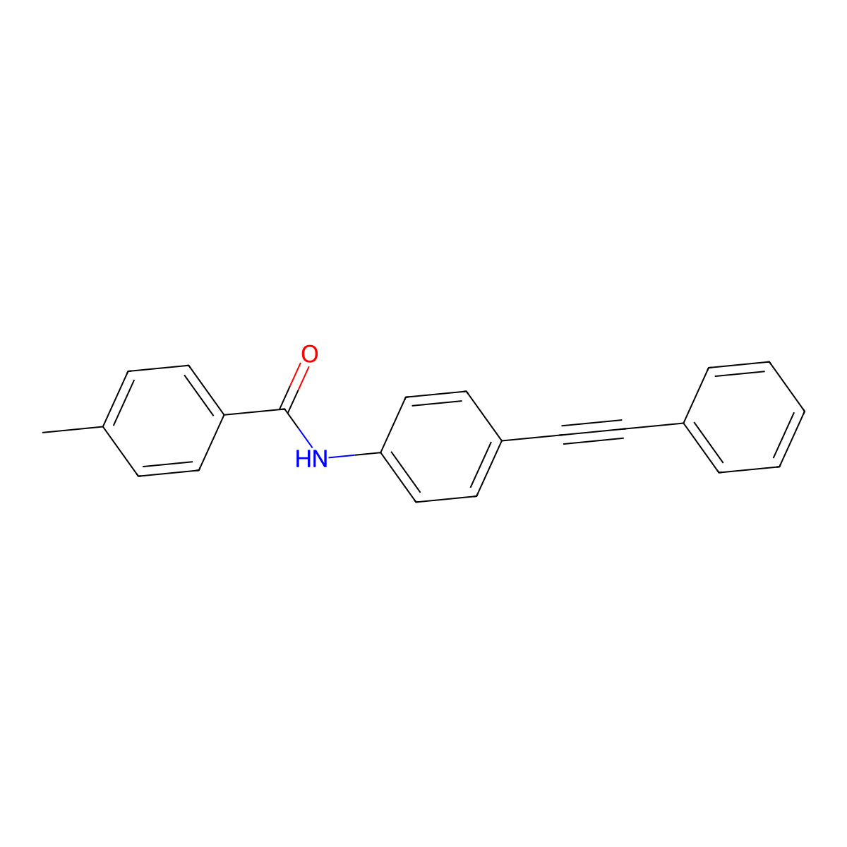 4-methyl-N-[4-(2-phenylethynyl)phenyl]benzenecarboxamide molecular structure, CAS 439095-62-2