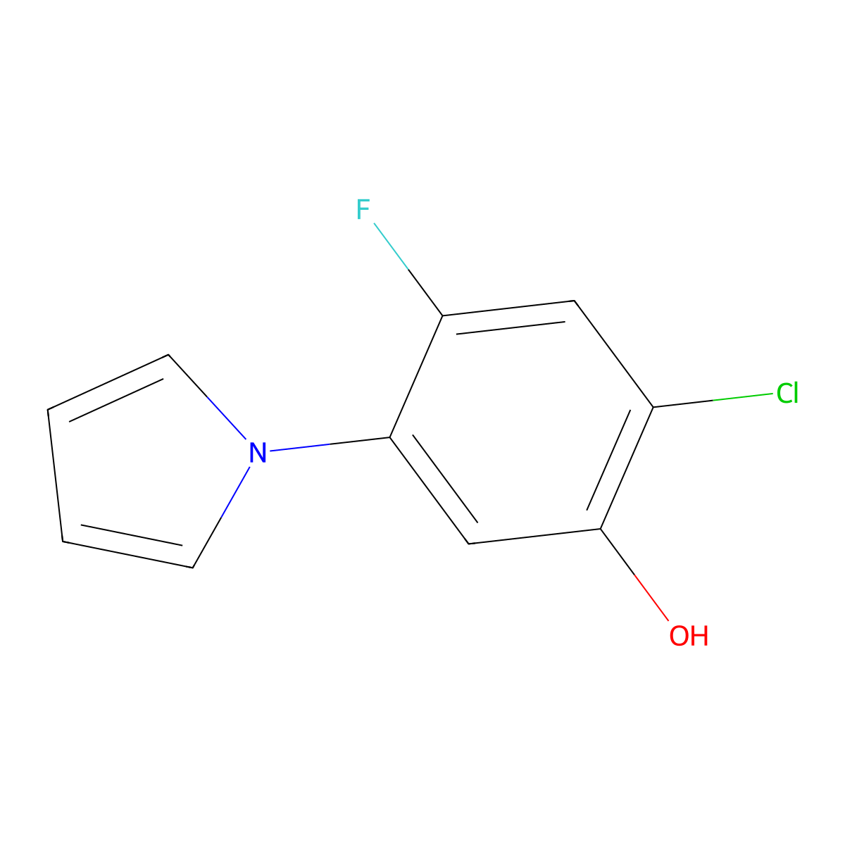2-Chloro-4-fluoro-5-(1H-pyrrol-1-yl)phenol molecular structure, CAS 439095-63-3
