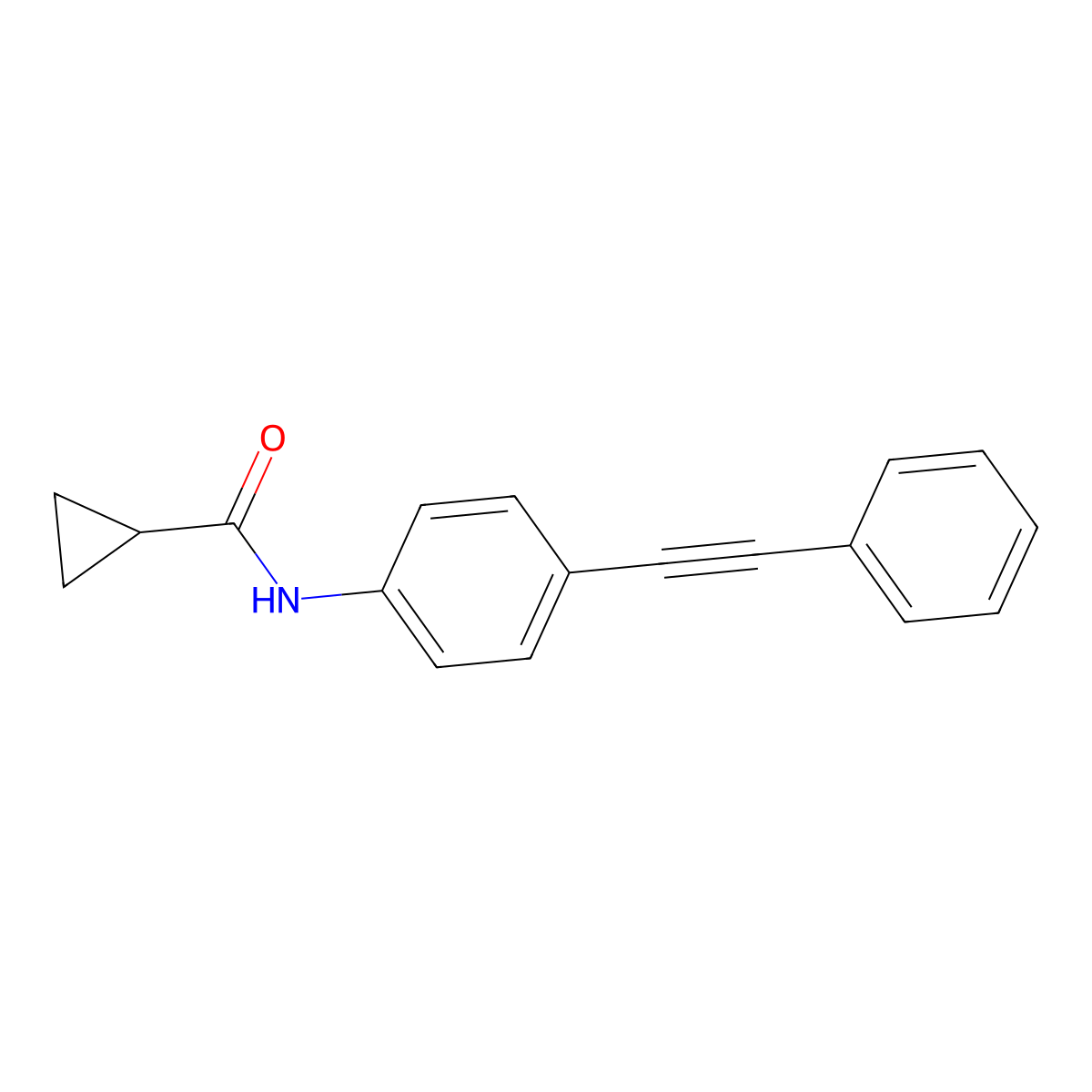 N-[4-(2-phenylethynyl)phenyl]cyclopropanecarboxamide molecular structure, CAS 439095-65-5