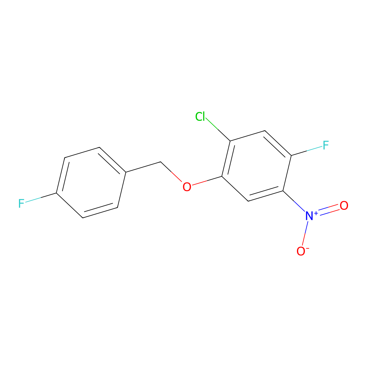 1-Chloro-5-fluoro-2-(4-fluorobenzyloxy)-4-nitrobenzene molecular structure, CAS 439095-66-6