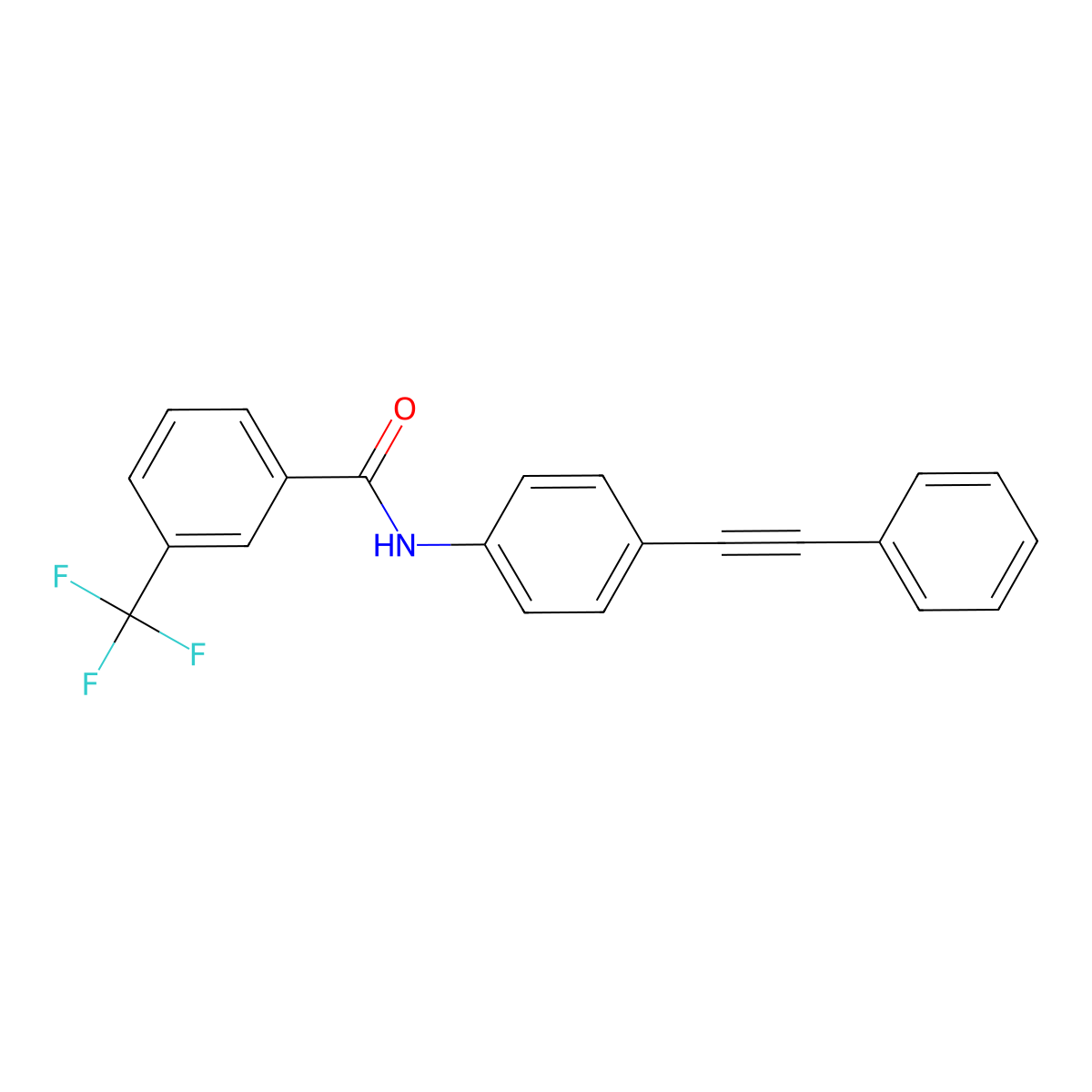 N-[4-(2-phenylethynyl)phenyl]-3-(trifluoromethyl)benzenecarboxamide molecular structure, CAS 439095-73-5
