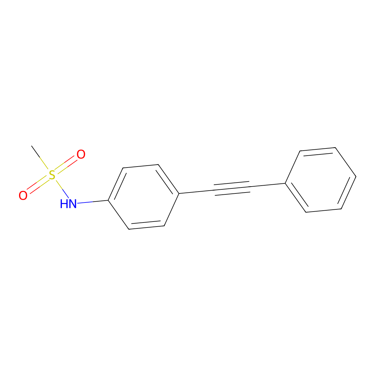 N-[4-(2-phenylethynyl)phenyl]methanesulfonamide molecular structure, CAS 439095-76-8