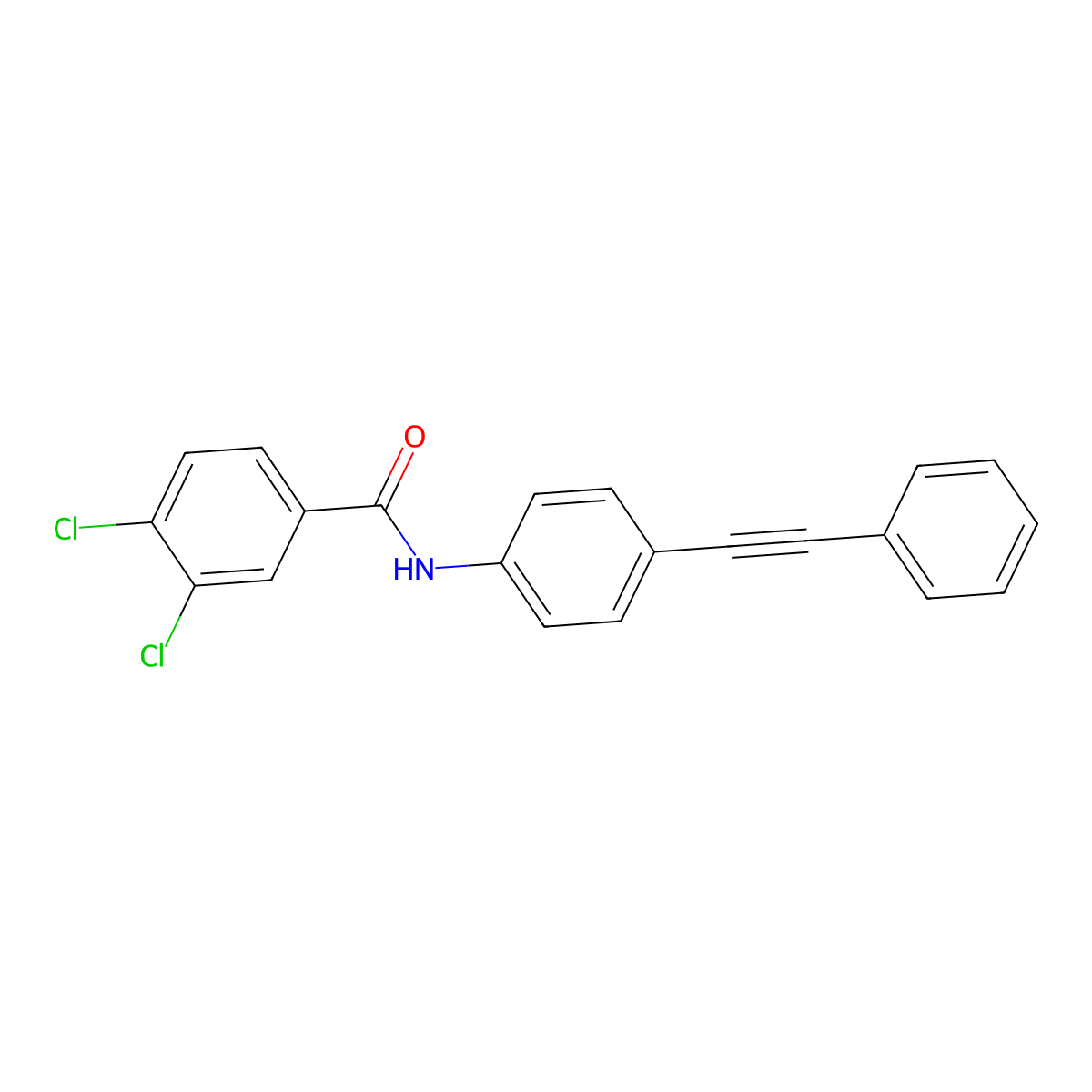3,4-dichloro-N-[4-(2-phenylethynyl)phenyl]benzamide molecular structure, CAS 439095-78-0