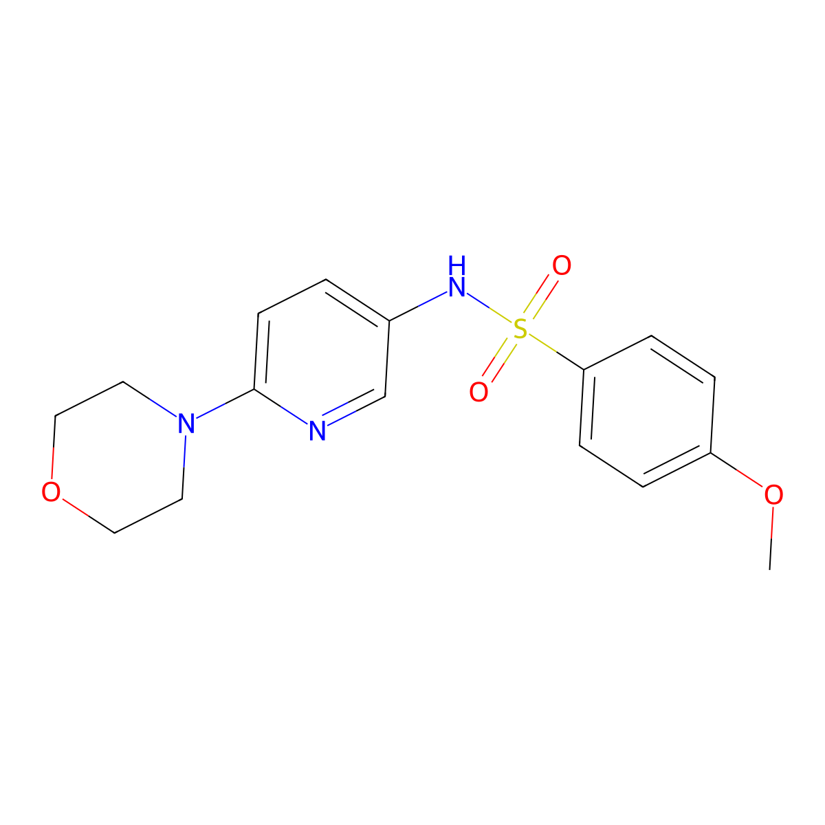 4-methoxy-N-(6-morpholino-3-pyridinyl)benzenesulfonamide molecular structure, CAS 439095-80-4