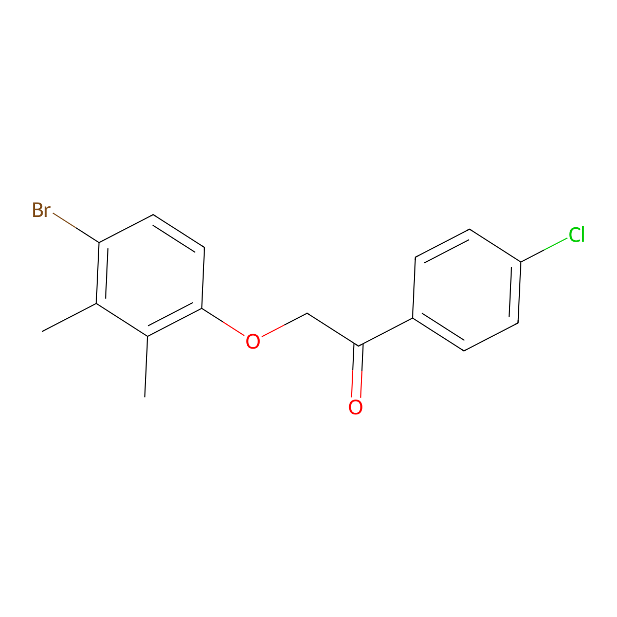 2-(4-Bromo-2,3-dimethylphenoxy)-1-(4-chlorophenyl)-1-ethanone molecular structure, CAS 439096-15-8