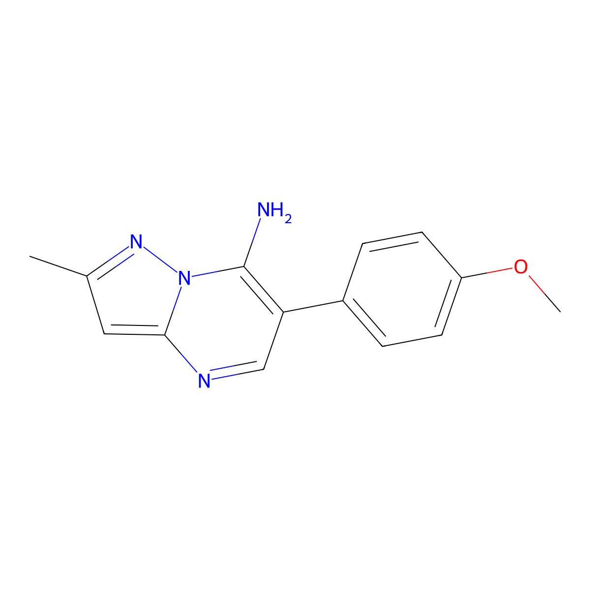 6-(4-Methoxyphenyl)-2-methylpyrazolo[1,5-a]pyrimidin-7-amine molecular structure, CAS 439096-32-9