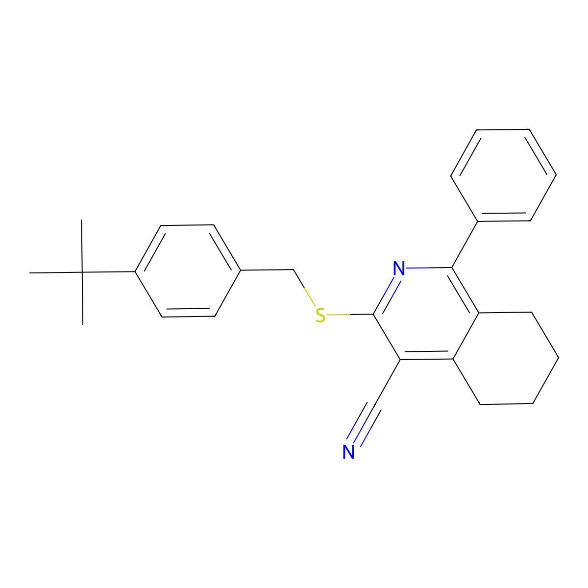 3-{[4-(Tert-butyl)benzyl]sulfanyl}-1-phenyl-5,6,7,8-tetrahydro-4-isoquinolinecarbonitrile molecular structure, CAS 439096-57-8