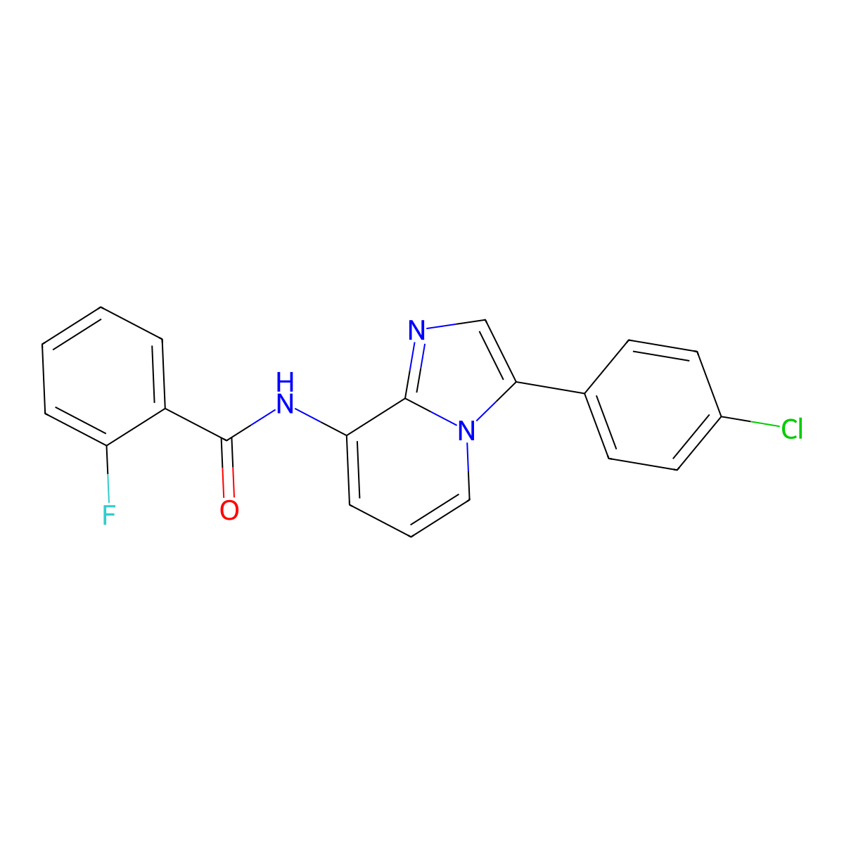 N-[3-(4-chlorophenyl)imidazo[1,2-a]pyridin-8-yl]-2-fluorobenzamide molecular structure, CAS 439096-62-5