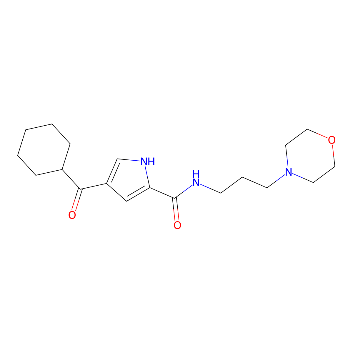 4-(cyclohexylcarbonyl)-N-(3-morpholinopropyl)-1H-pyrrole-2-carboxamide molecular structure, CAS 439096-74-9