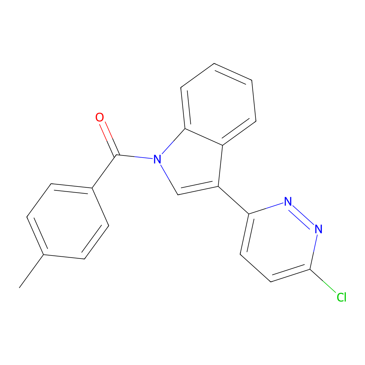 [3-(6-chloro-3-pyridazinyl)-1H-indol-1-yl](4-methylphenyl)methanone molecular structure, CAS 439096-78-3