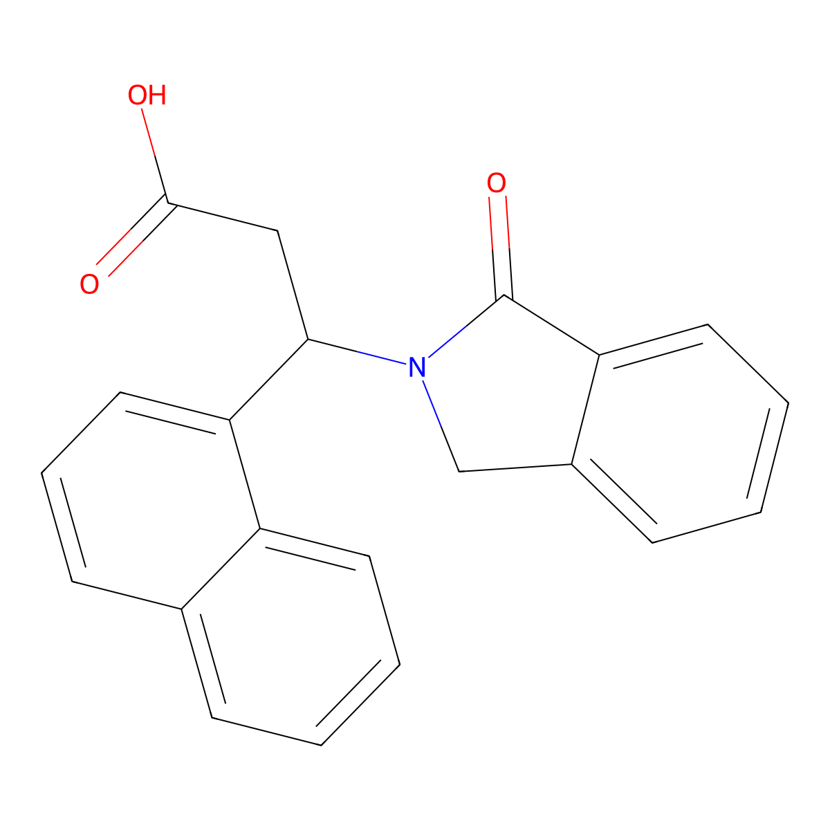 3-(1-naphthyl)-3-(1-oxo-1,3-dihydro-2H-isoindol-2-yl)propanoic acid molecular structure, CAS 439096-80-7