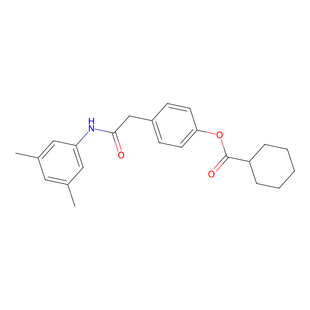 4-[2-(3,5-Dimethylanilino)-2-oxoethyl]phenyl cyclohexanecarboxylate molecular structure, CAS 439096-85-2