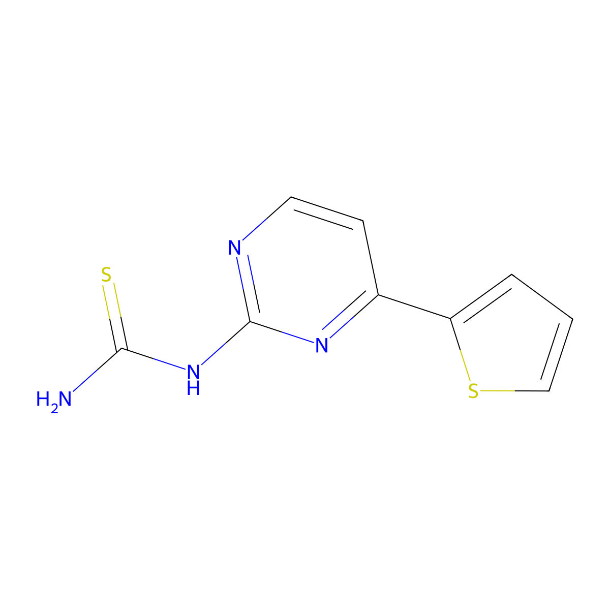 N-[4-(2-thienyl)-2-pyrimidinyl]thiourea molecular structure, CAS 439096-95-4