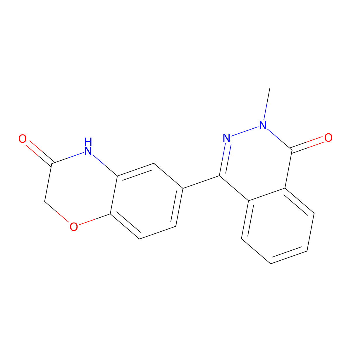 6-(3-methyl-4-oxo-3,4-dihydro-1-phthalazinyl)-2H-1,4-benzoxazin-3(4H)-one molecular structure, CAS 439096-98-7