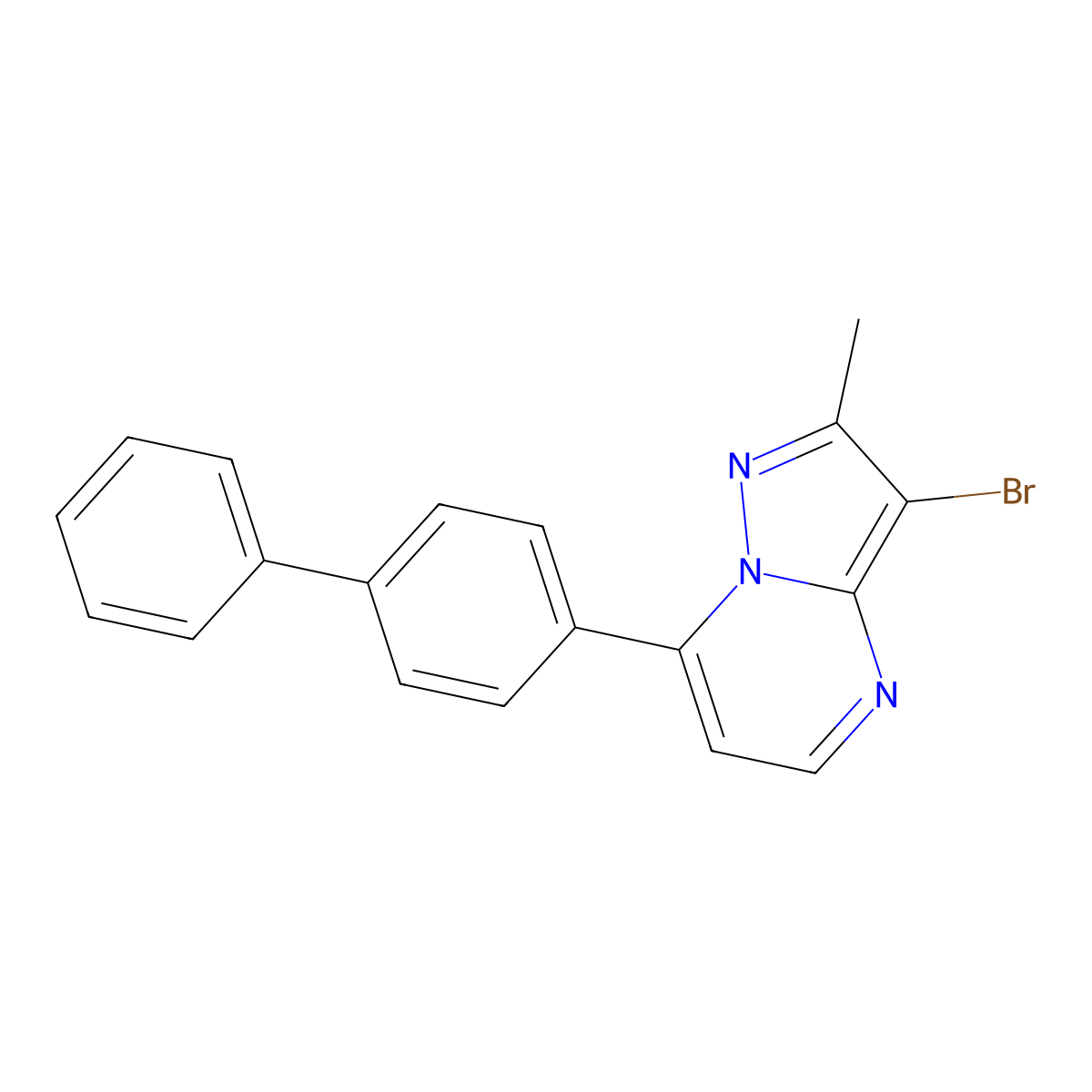 7-[1,1'-Biphenyl]-4-yl-3-bromo-2-methylpyrazolo[1,5-a]pyrimidine molecular structure, CAS 439097-06-0