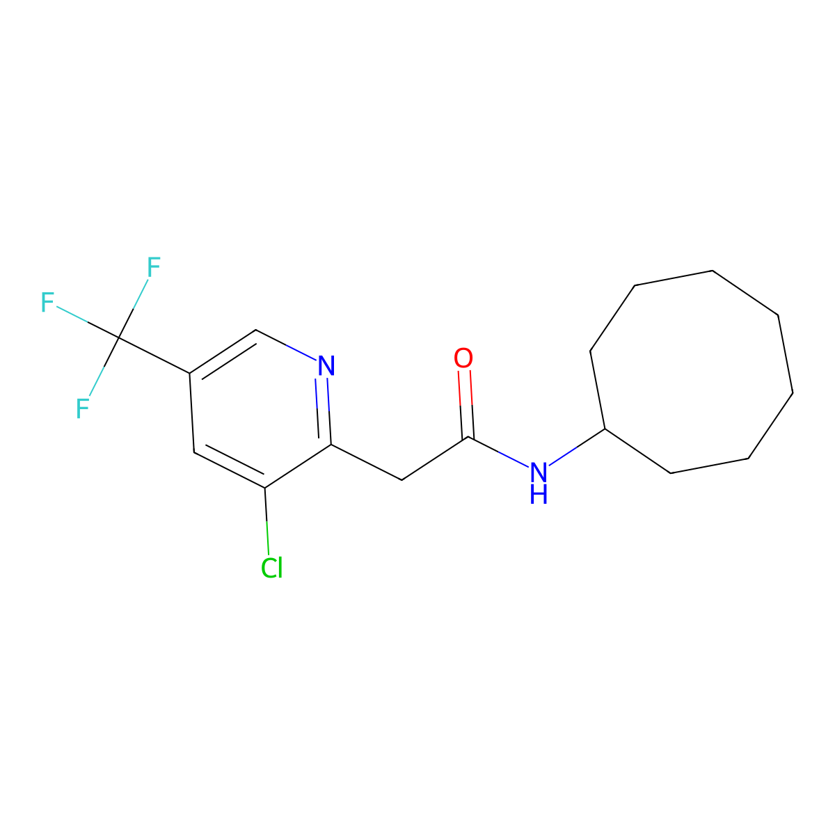 2-[3-chloro-5-(trifluoromethyl)pyridin-2-yl]-N-cyclooctylacetamide molecular structure, CAS 439097-23-1