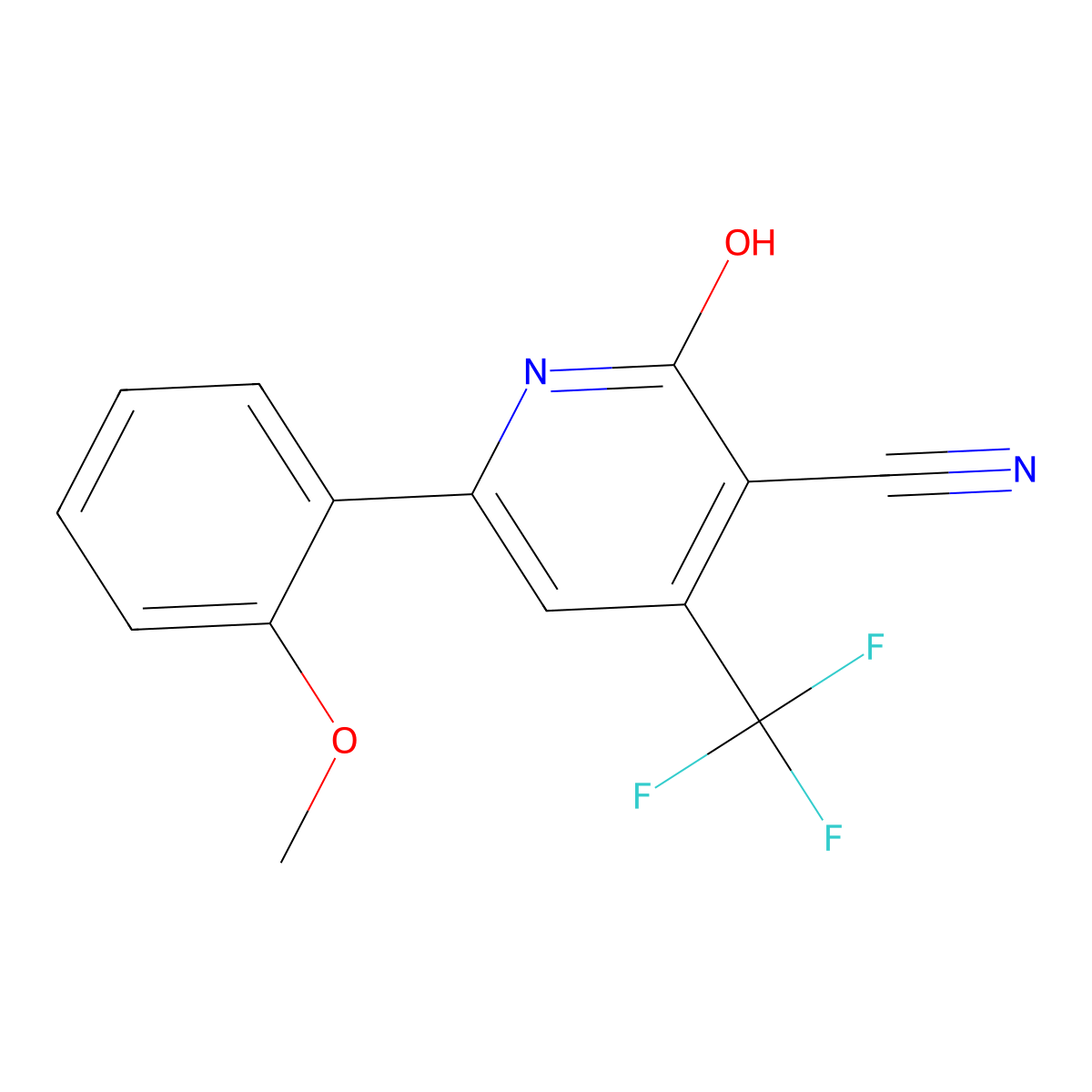 2-Hydroxy-6-(2-methoxyphenyl)-4-(trifluoromethyl)nicotinonitrile molecular structure, CAS 439097-26-4